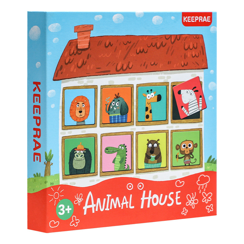 Animal casa juego magnético rompecabezas juguetes de educación temprana color cognitivo desbloquear entrada familia juego interactivo entre padres e hijos