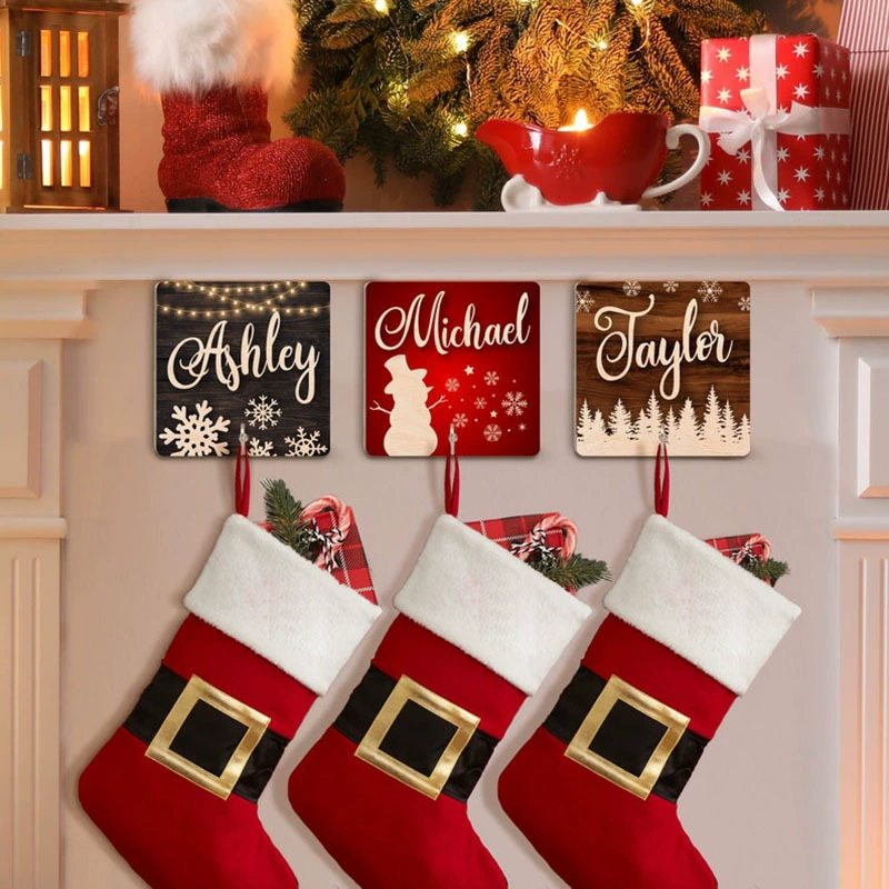 Индивидуальный персонализированный Рождественский чулок для родителей и детей Индивидуальный шаблон подарочной коробки Имя Индивидуальное украшение рождественского подарка чулок