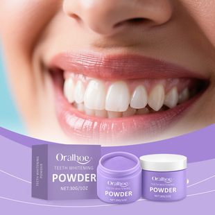 Oralhoe Purple Cleansing Tooth Powder Delicate Powder Mild Formula Cares Teeth Cleans Teeth Stains and Odors