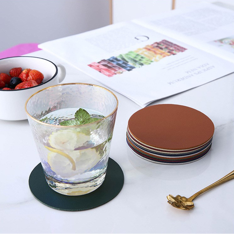 Alfombrilla de mesa de aislamiento térmico de cuero ZF, posavasos simples antideslizantes, aceite impermeable, pu, mesa de comedor de hotel ovalada, alfombra de mesa de cuero para el hogar