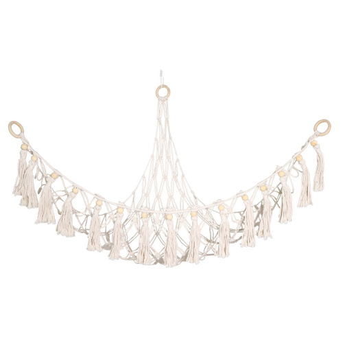 Cross-border triangular wall hanging toy net, children's room toy storage bag, woven plush toy hammock net