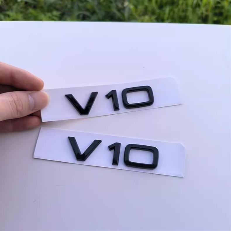 Audi R8 black emblem, modified front hood emblem, rear four-ring tail emblem, engine displacement V10 side emblem, lettering emblem