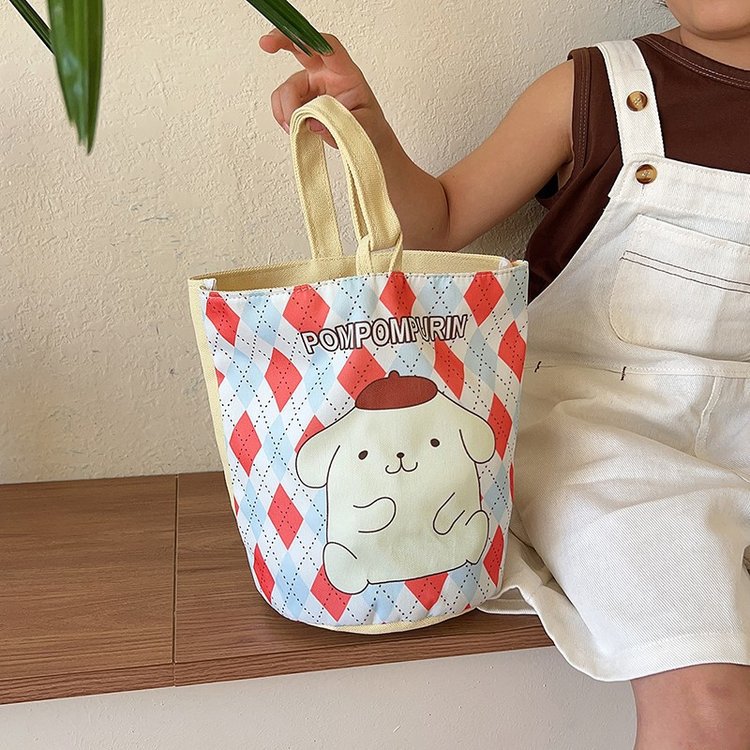 Diseño de nicho bolso de lona de dibujos animados femenino 2024 nuevo bolso de lonchera de oficina bolso de mano