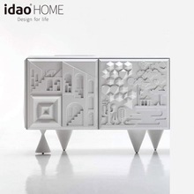 浙江家具工厂白色烤漆餐边柜创意个性玄关柜展示架装饰柜收纳