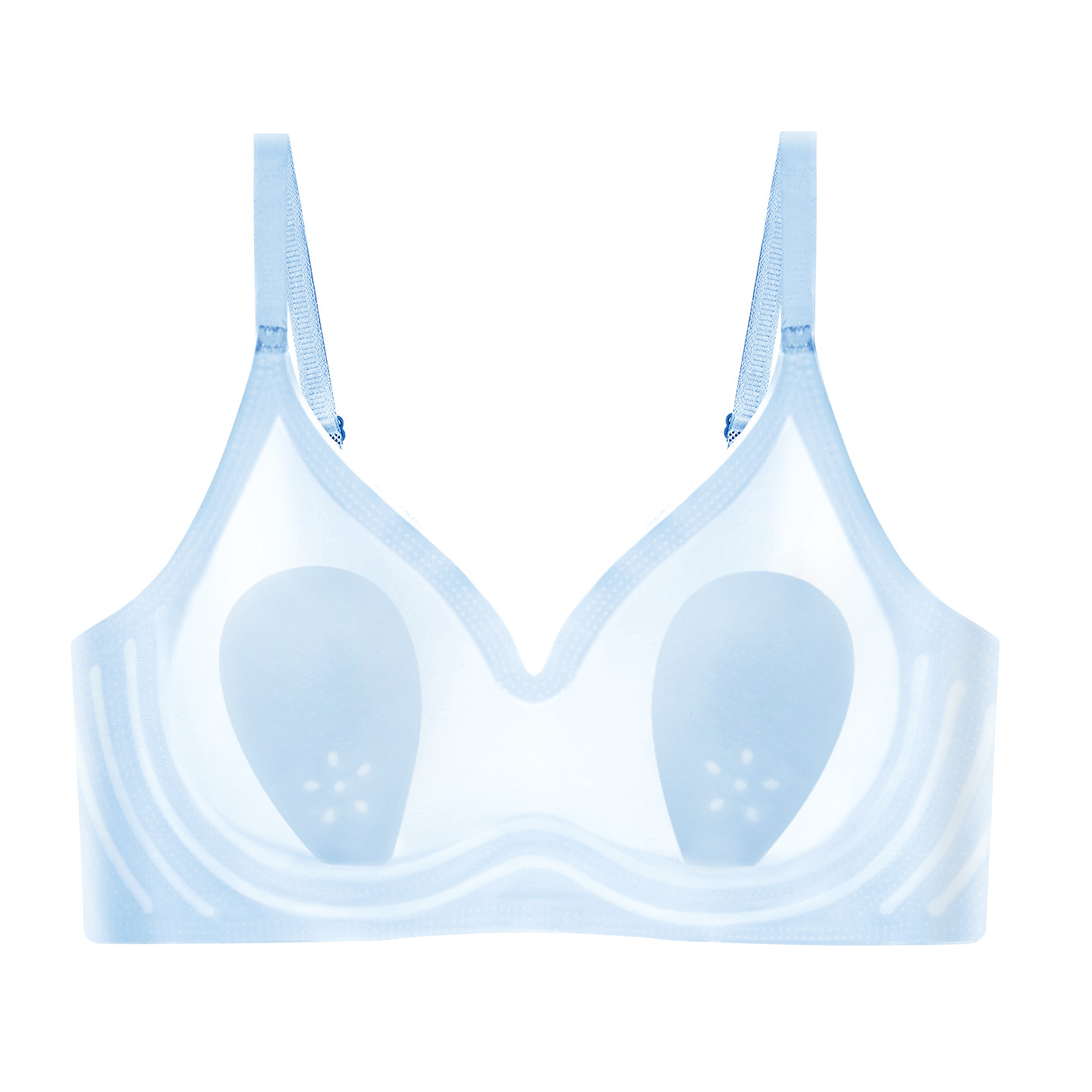 Rabbit Ear Style Seamless Ice Silk Women's Underwear, Large Bust Minimizing, Summer Thin Style, Push-Up Bra, Ultra-Thin Plus Size