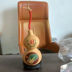 天然葫蘆雕刻百財圖葫蘆擺件工藝禮品中號葫蘆