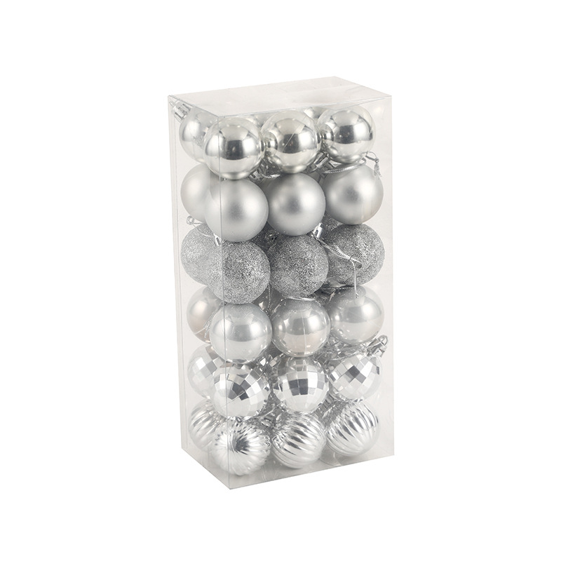 Bola de Navidad traje redondo barril caja cuadrada pintada 3cm4cm6cm decoración navideña bola colgante de Navidad bola decoración Navidad