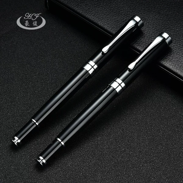 New Black Personality Carbon Signature Gift Metal Gel Pen Baozhu Signature Pen Can Write Refill