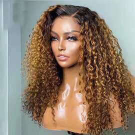 前蕾丝钢琴色小卷假发套 wigs Peruvian human hair工厂现货代发