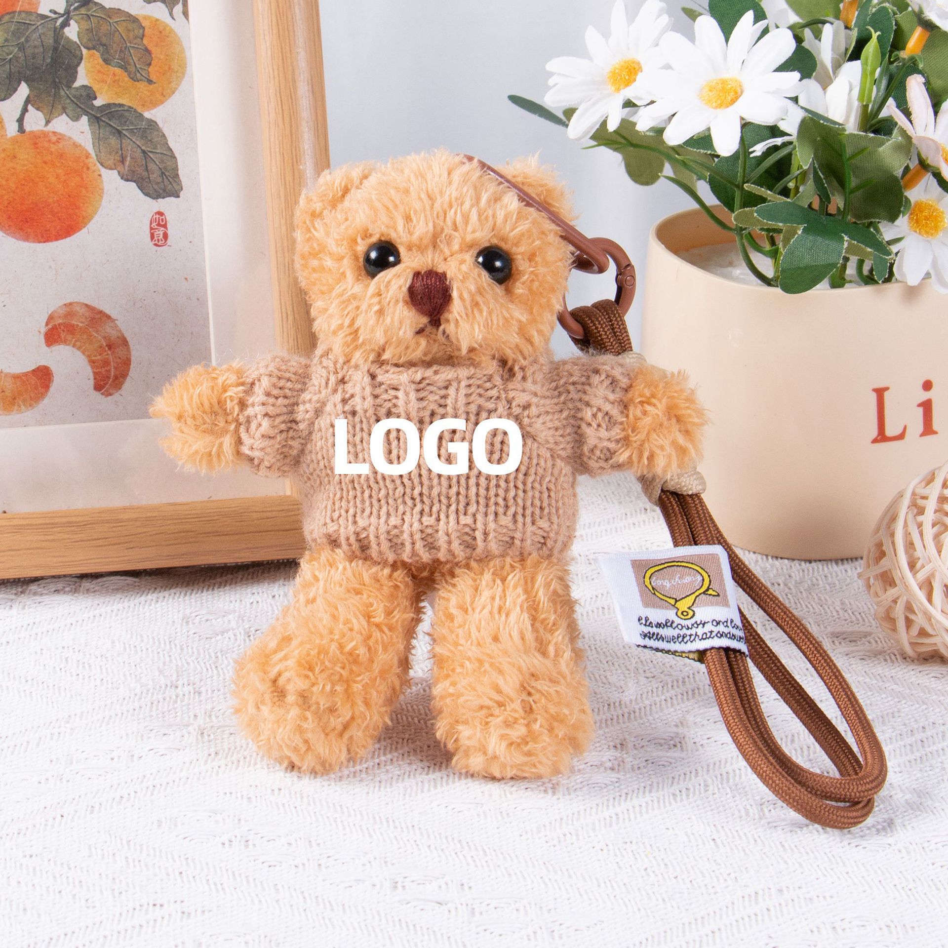 Teddy Bear Keychain Colgante Bolsa accesorios de ropa impresa LOGO vestido Teddy Teddy Doll juguetes de peluche