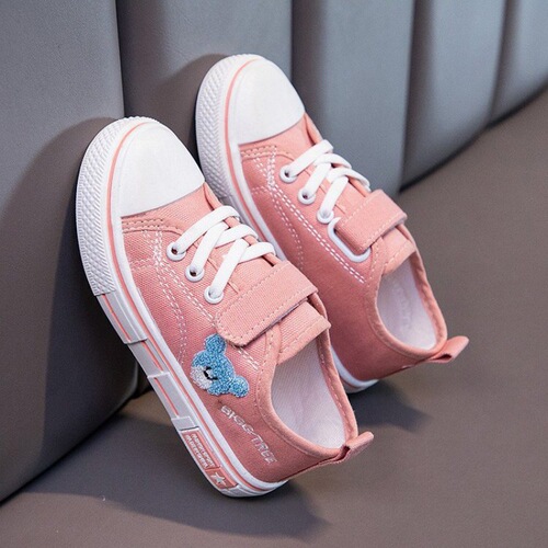 canvas shoes, small white shoes, boys 'sneakers, white cloth shoes, indoor primary school students, white sneakers, big children's velcro design