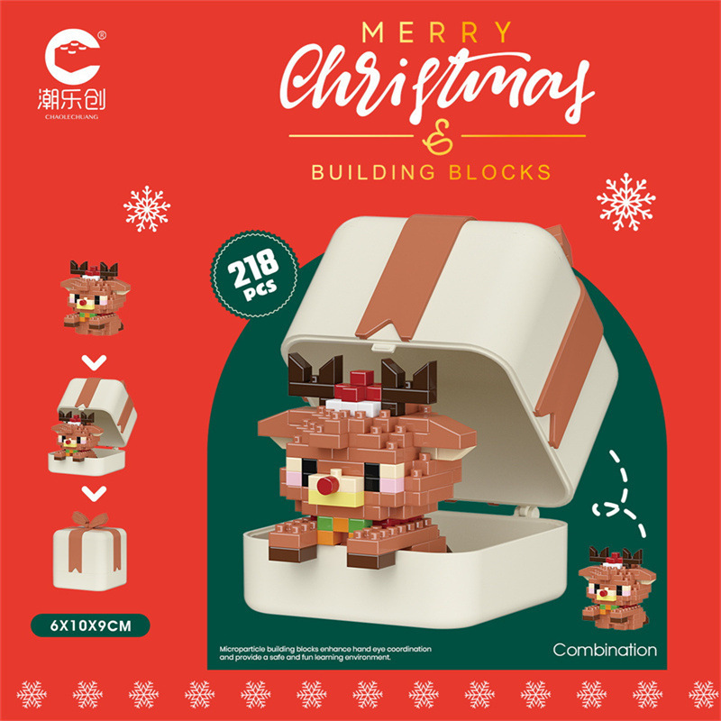 Bloques de construcción de Navidad de Chao Le Chuang 8984-8989 Árbol de Navidad de micropartículas ensamblado juguetes educativos para niños al por mayor transfronterizo