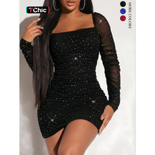 F 87204 Sequin mesh bodycon dress ��Ƭ���۽������ȹ�羳