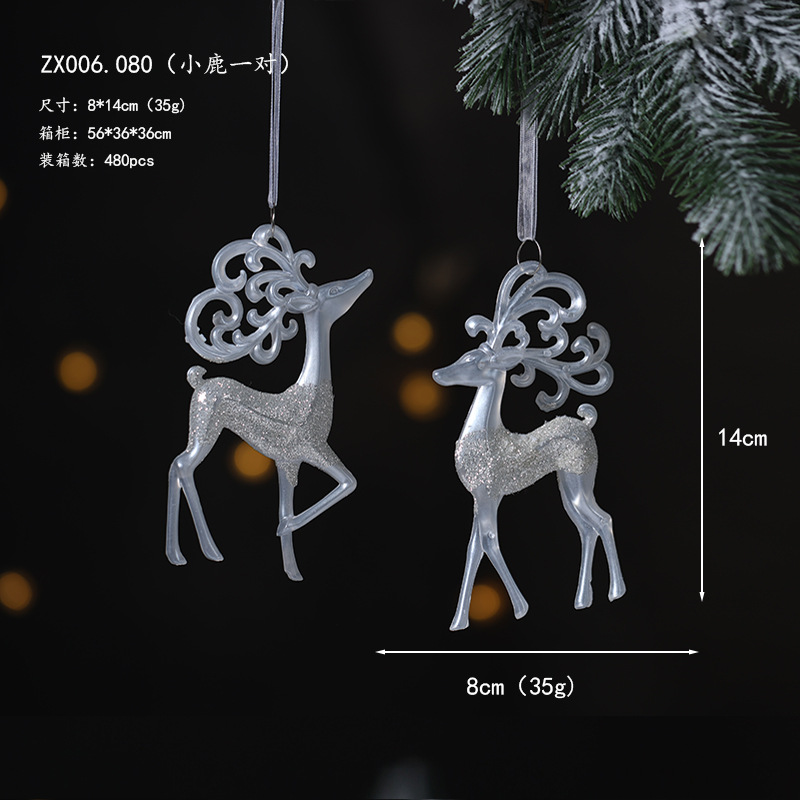 Colgante de Navidad ángel pentagramas de nieve alce colgante decoración de Navidad colgante de polvo brillante decoración