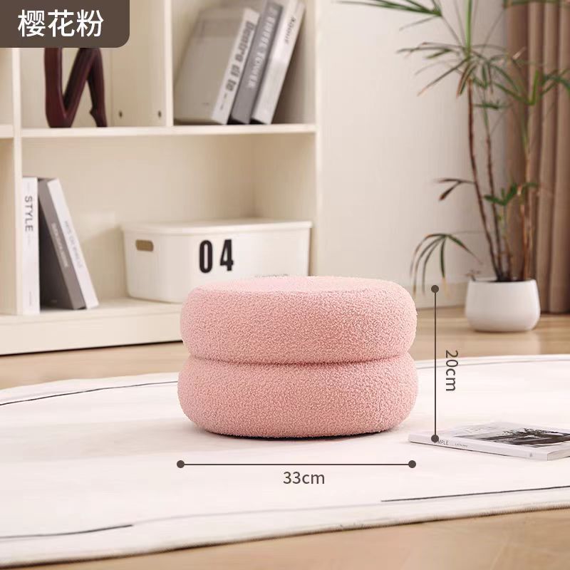 客間の小さい腰掛けの家庭用の丸い腰掛けのネットの赤い子供のソファーの腰掛けの羊の毛の板の腰掛けの低い腰掛けは簡単に腰掛けを変えます。|undefined