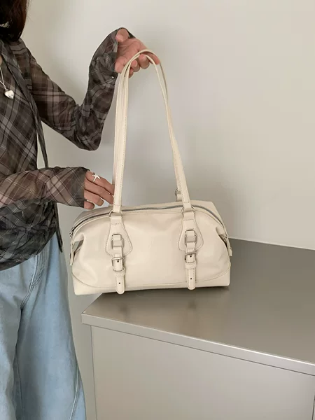 Korean-style ins niche underarm bag, 2026 spring-summer new fashion bowling bag, versatile large-capacity shoulder bag