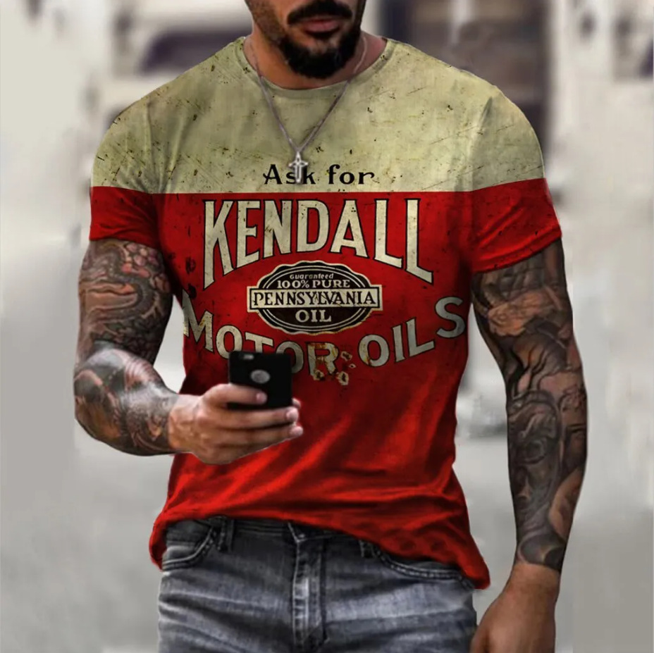 Comercio electrónico transfronterizo Amazon 3D Impresión digital hombres Camiseta cuello redondo manga corta casual Top moda tendencia fabricante