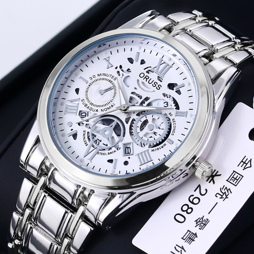 Watch dropshipping men's watch waterproof men's watch steel band watch calendar quartz watch steel band watch factory direct sale