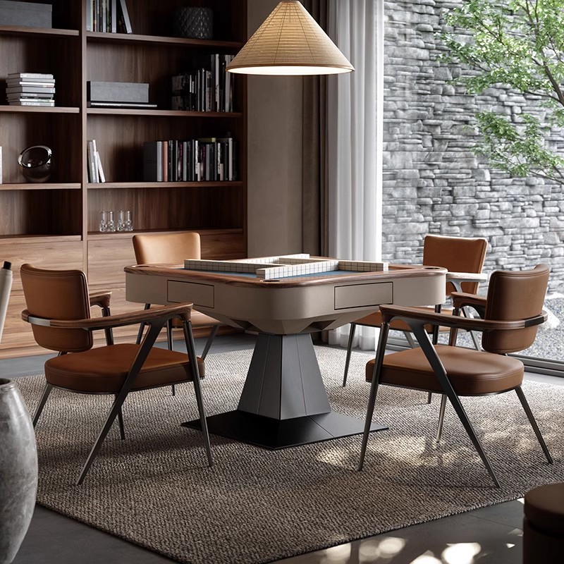 Mesa de centro de mahjong de madera maciza italiana, sala de estar, mesa de comedor de alta gama para el hogar, mesa de comedor integrada, automática, silenciosa, venta directa de fábrica
