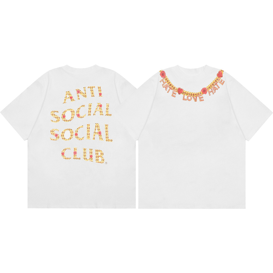 Versión correcta ASSC Club de dibujos animados relámpago impresión conjunta cuello redondo de los hombres Jersey pareja manga corta Camiseta moda