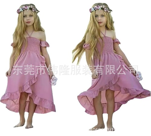Cross-border new parent-child dress, floral long dress for mother + daughter + baby, home parent-child family set