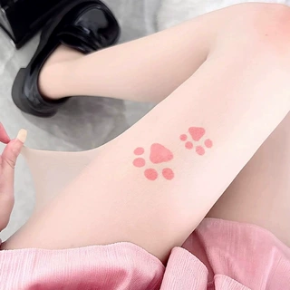 爪腮红猫纹身丝袜少萝甜美任意剪超薄裸感夏防勾丝光腿神器美肤袜