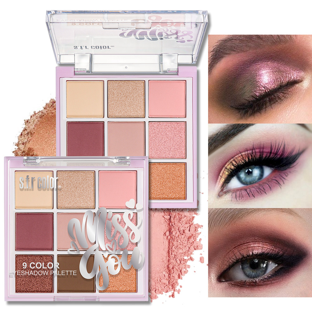 s.f.r color transfronterizo especializado para la saturación de nueve colores puro perla mate disco de sombra de ojos maquillaje mayorista