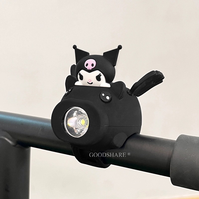 子供用自転車ライト、ナイトライディングライト、かわいい漫画kt猫マウンテンバイクバランスフロントライトツーインワンホーンアクセサリー|undefined