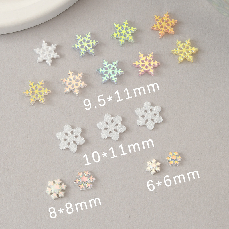 Christmas Snowflake Nail Art Accessories Korean Style Classic Winter Snowflake Nail Art Earrings Phone Case Accessories
