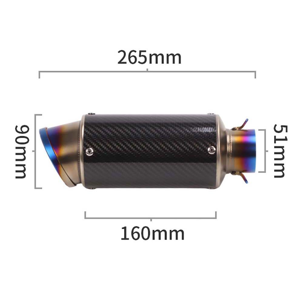 Motorcycle modified semi-blue oblique exhaust pipe straight carbon fiber exhaust pipe ZX4RR/RC390/Z800