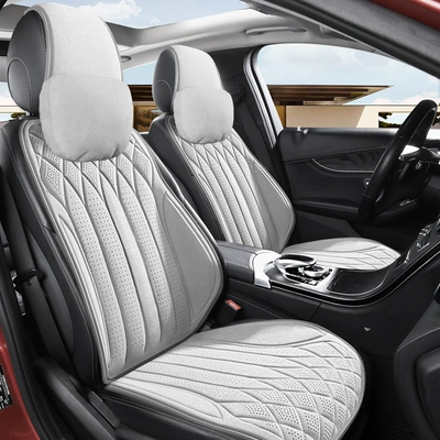 New Cross-Border Suede Semi-Enclosed Slim Waist Car Seat Cushion Wholesale Single Seat Double Seat Universal for All Seasons Multi-Piece Set