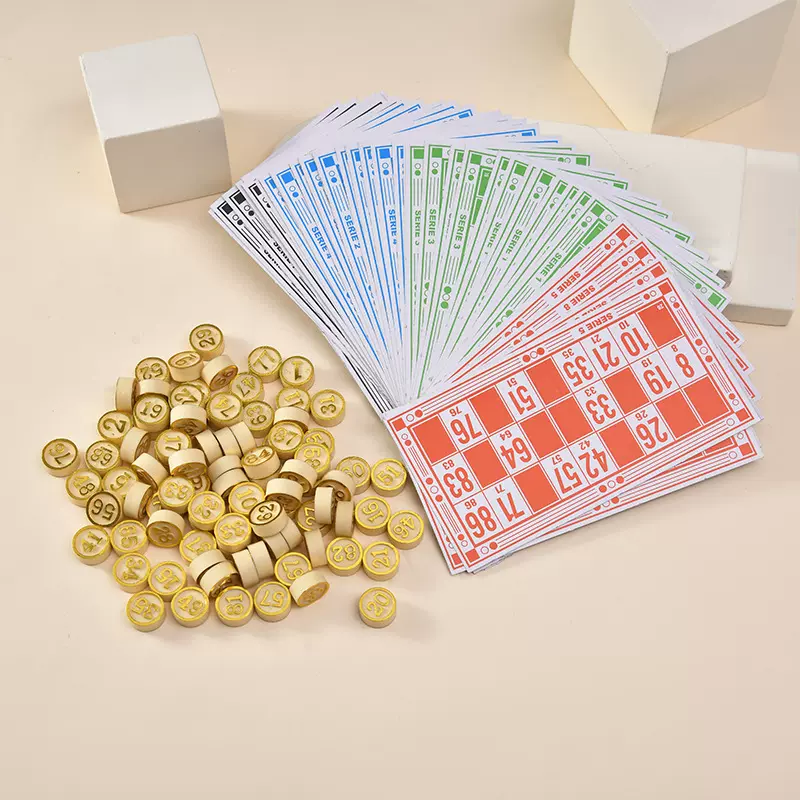 木质90颗数字棋48张卡片BINGO棋宾果乐透棋数字游戏棋宾果棋批发