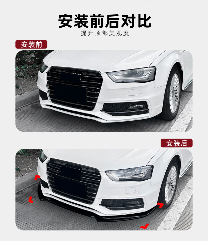 Front Lip Spoiler for Audi A4 B8.5 A5 8T 2013-2016
