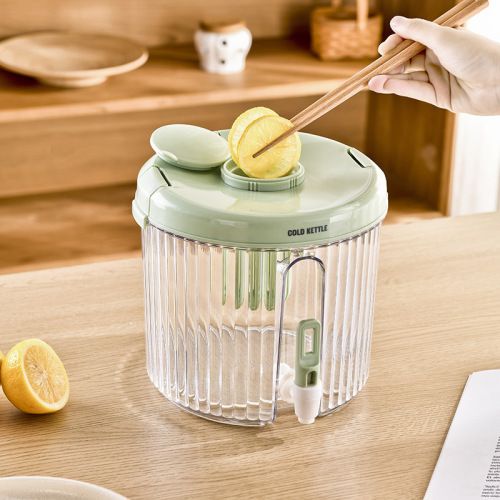 Cold-brew juice bucket, household high-temperature-resistant cold kettle, refrigerator cold water bucket, plastic food-grade cold kettle with faucet