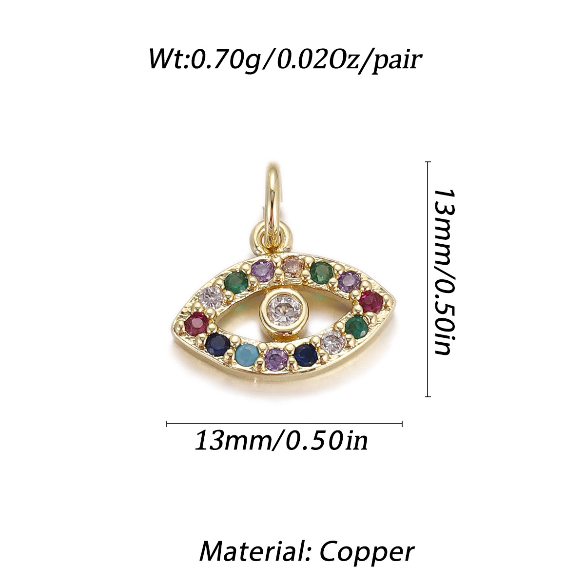 1g Weight Pendant Jewelry Making Type 9 * 15mm Jewelry Making Size DIY Ornament Accessories Classification 1 Piece Quantity Copper Material Devil's Eye, Hand Of Fatima Pattern All Seasons Season Polished Finish Plating Design Elegant, Vintage Style Style 1 Piece 9 * 15mm Copper Devil's Eye Hand Of Fatima Polished Pendant DIY Ornament Accessories 7