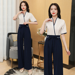 Beauty salon beautician work clothes female pedicure foot bath spa health center club technician uniform set one piece payment