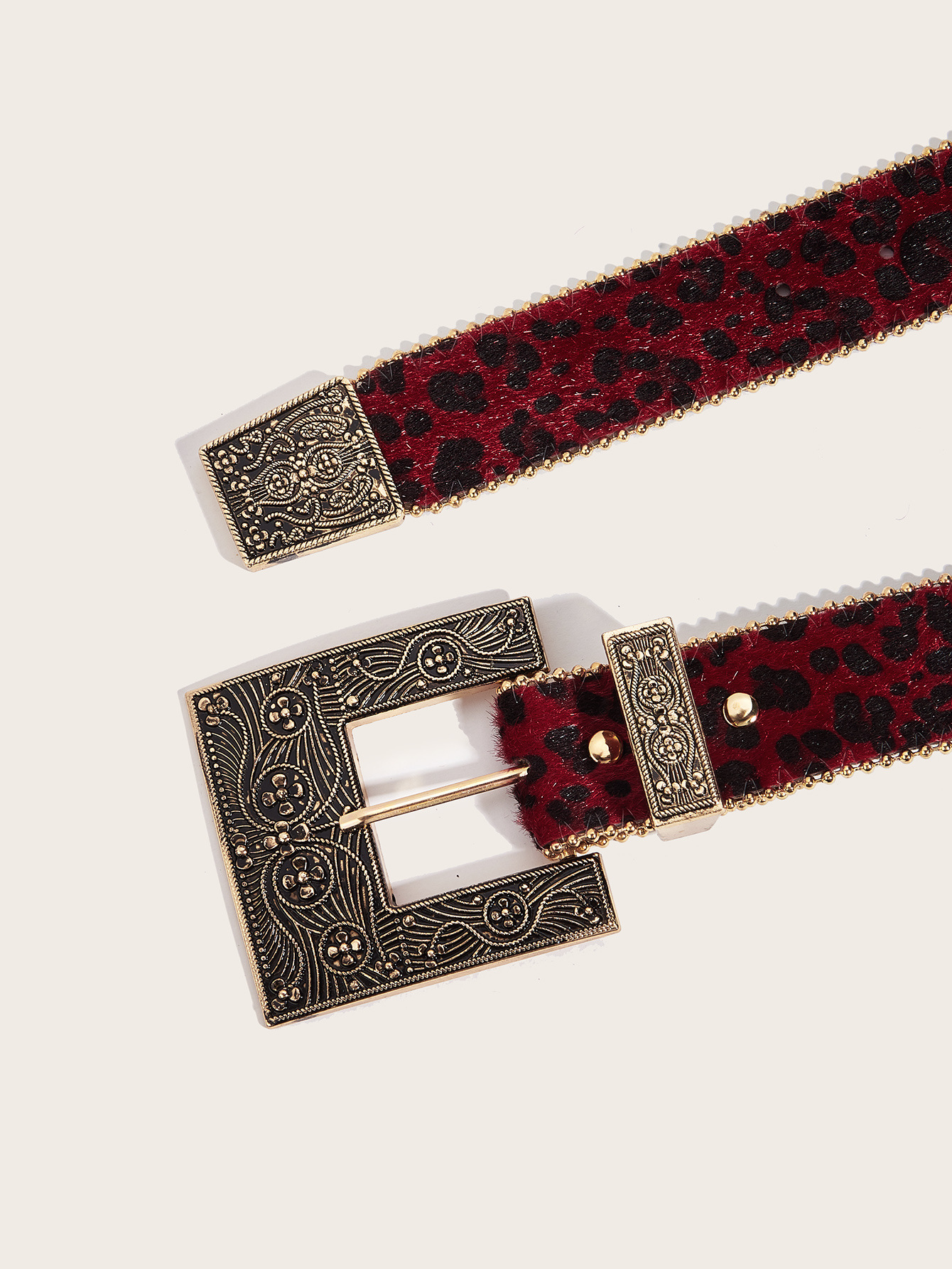 Leopard print belt women's American retro decorative ins style personalized belt_voghion.com