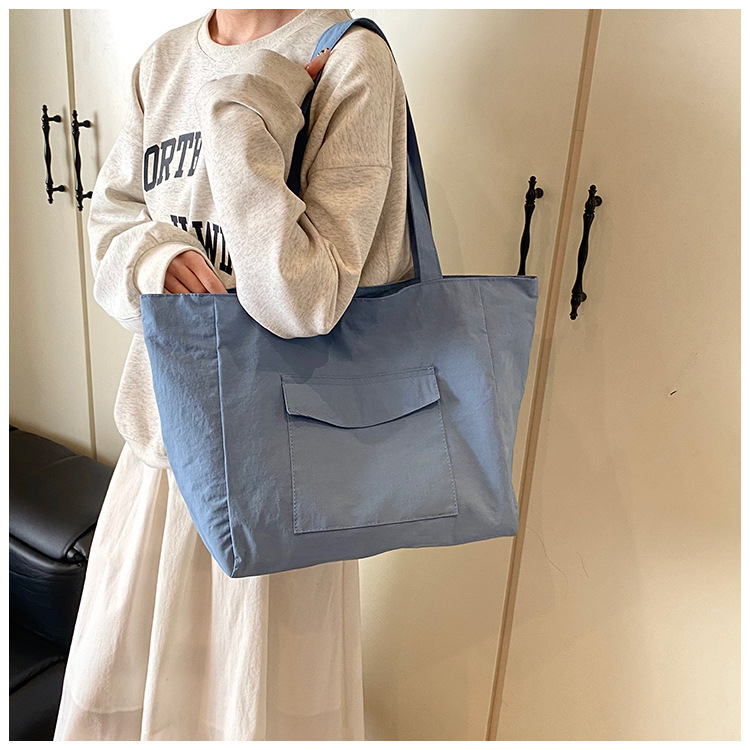 Cross-border laid-back style nylon bag for women 2025 new casual large-capacity shopping handbag, simple and lightweight single-shoulder bag undefined