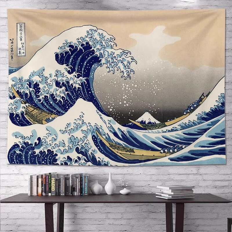 New Hippy Ukiyo-e Hanging Cloth Kanagawa Surfing Background Cloth ins Tattoo Studio Wall Cloth Dormitory New Hippy Ukiyo-e Hanging Cloth Kanagawa Surfing Background Cloth ins Tattoo Studio Wall Cloth Dormitory