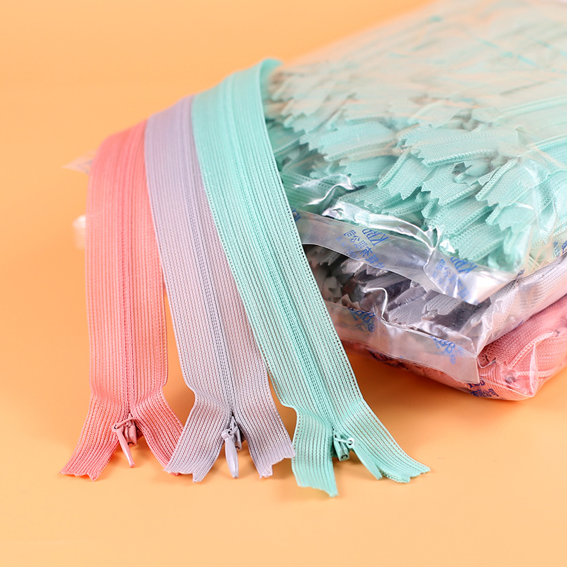 KBB隐形拉链35cm现货 裙裤靠垫抱枕辅料彩色网边尼龙暗拉链锁