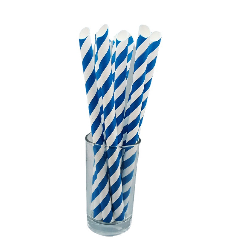 12mm gran diámetro colorido rayas puntiagudas boca papel paja desechable degradable durable perla leche té paja