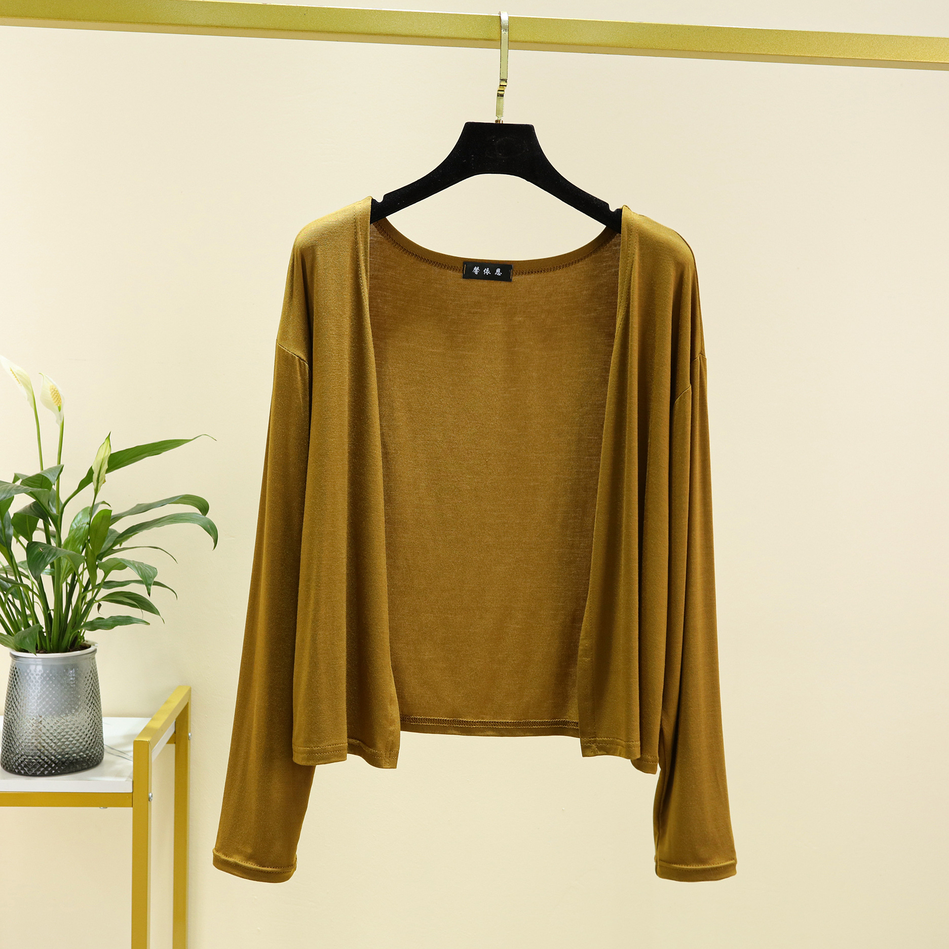 Summer thin modal cardigan sun protection top women's new long sleeve shawl thin coat versatile air conditioning shirt