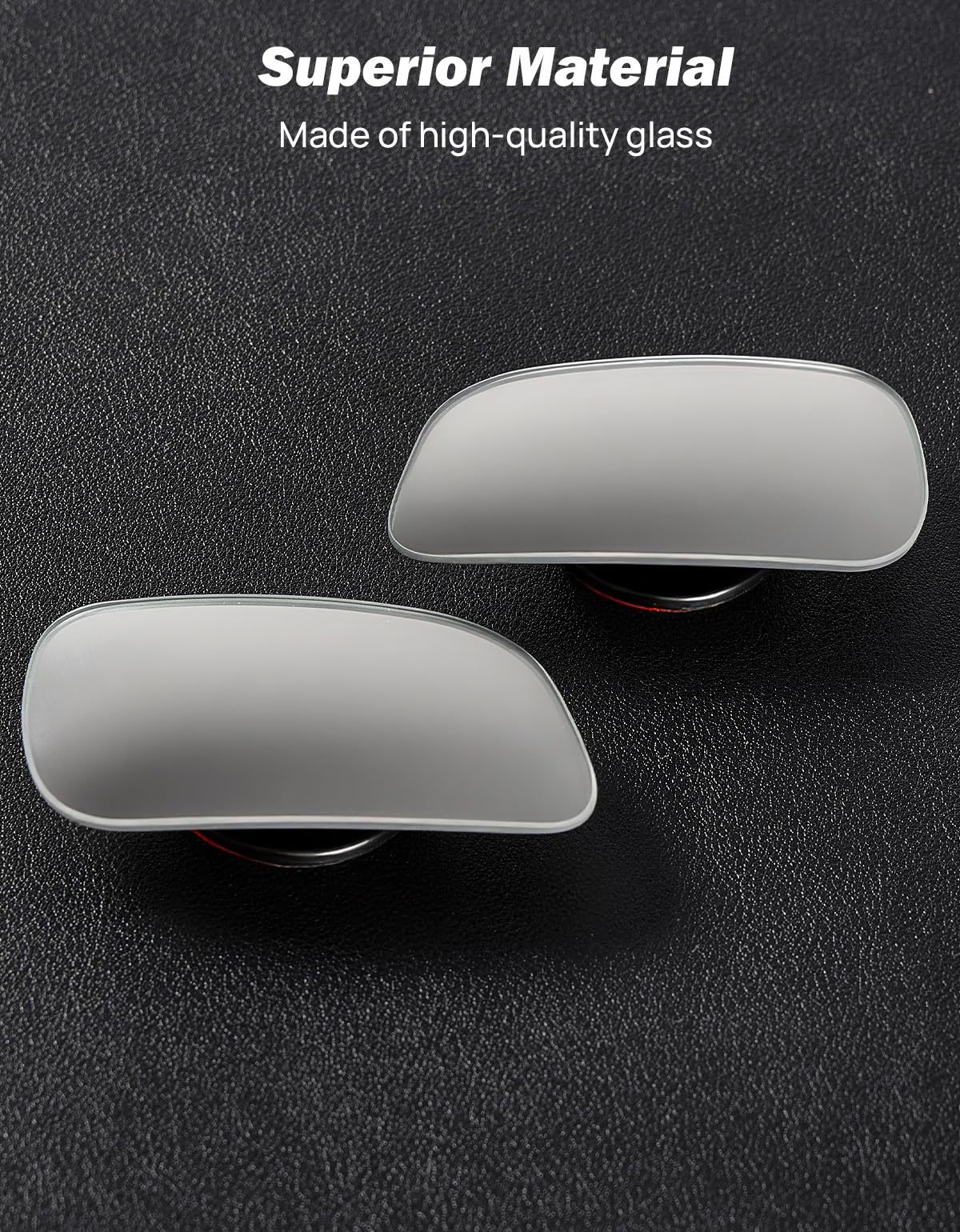 Blind Spot Mirror 2-Pack High-Definition Frameless Convex Glass for Wide-Angle Vision and Safer Lane Changes