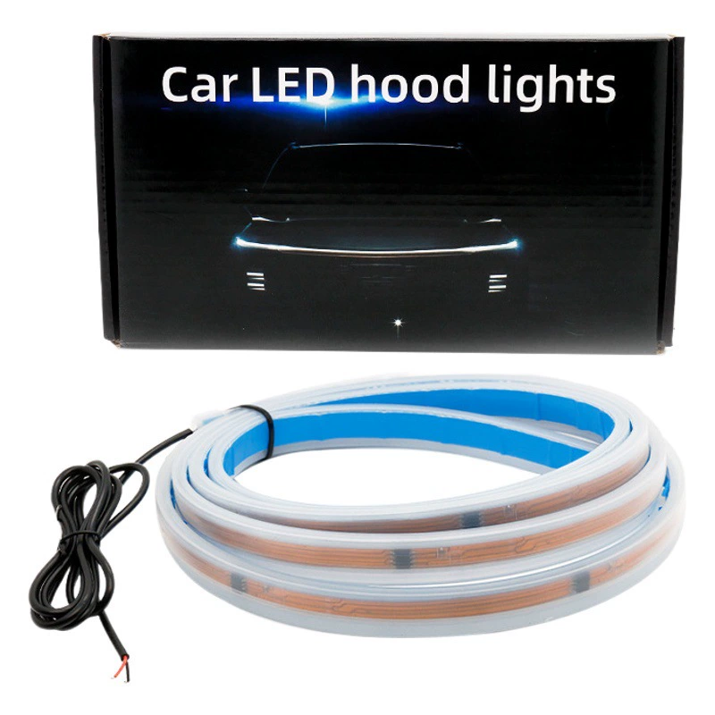 Трансграничные Горячие автомобильные ходовые огни силиконовые проточные воды дневные ходовые огни атмосфера светодиодная световодная полоса волшебный цвет крышки света