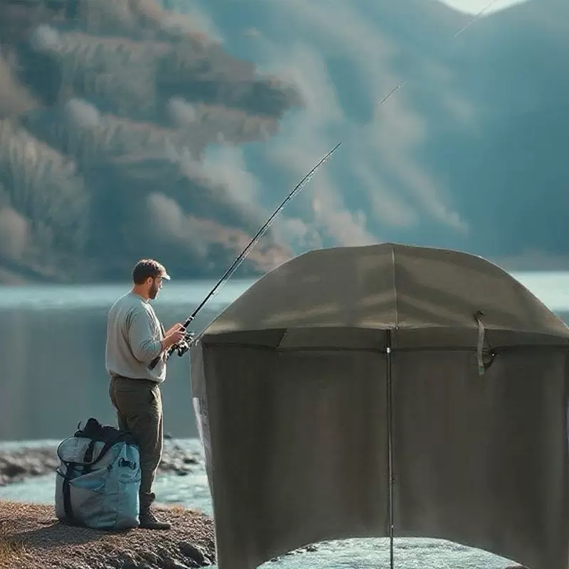 半围侧门有窗钓鱼伞现货批发 钓鱼伞户外阿波罗半围蓬钓鱼伞厂家