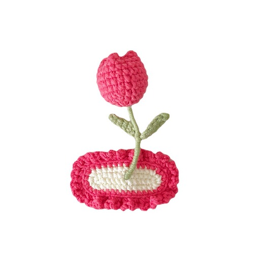 Cream Tulip Three-dimensional Handmade Wool Hairpin Wholesale Sweet Children's Top Clip BB Clip Hairpin Live Broadcast Headwear