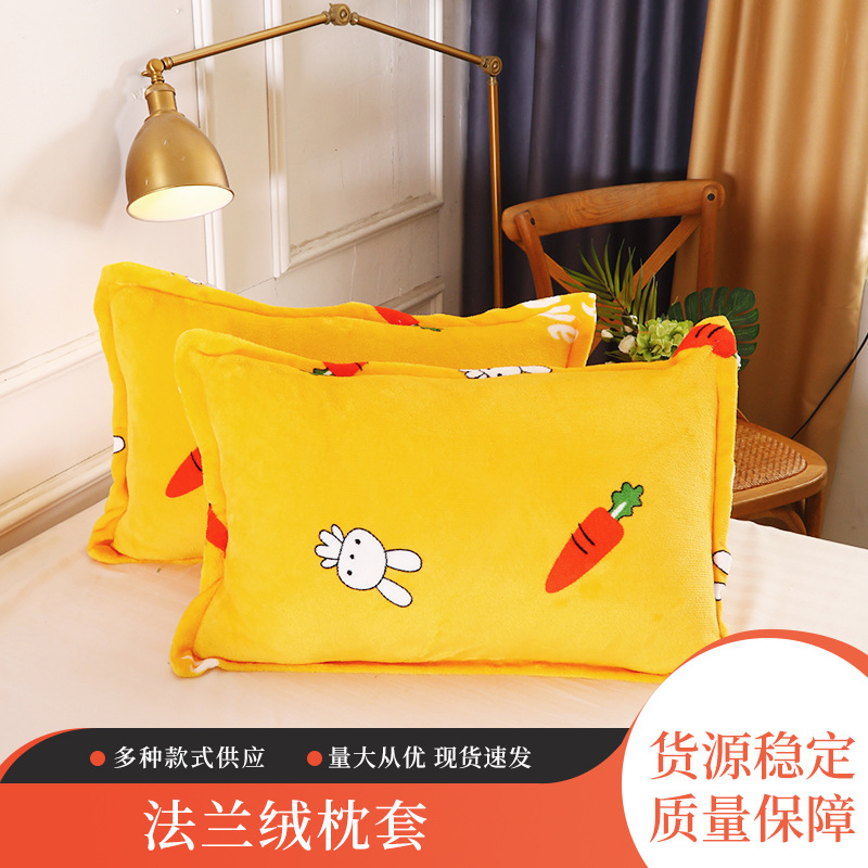 Manufacturer wholesale coral velvet pillowcases, thick warm flannel children's pillowcases live streaming dropshipping autumn and winter gifts