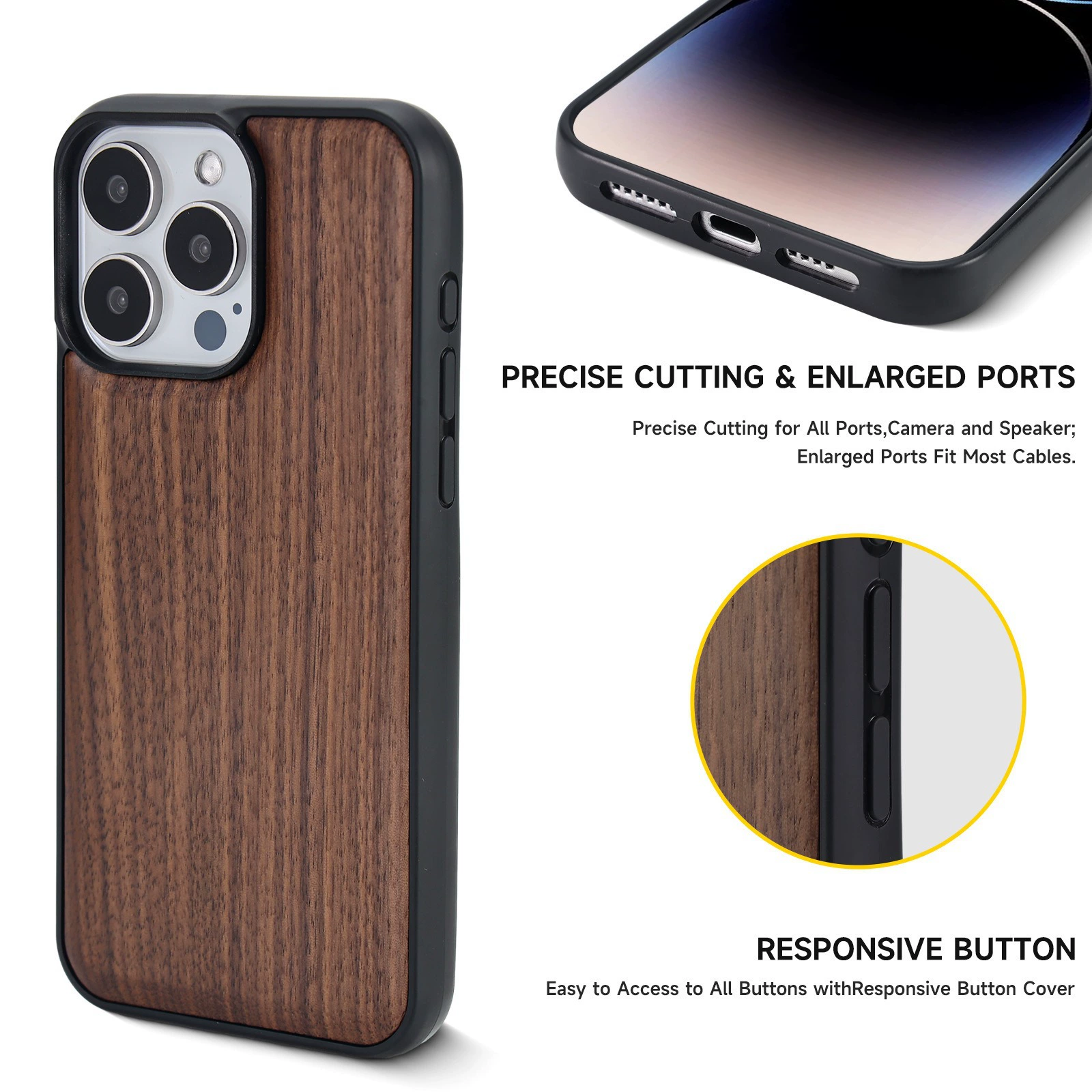 Apple, iPhone17, совместимый iPhone17 Pro, чехол для телефона, деревянная защитная сумка, защитный чехол, 17promax, падение защита