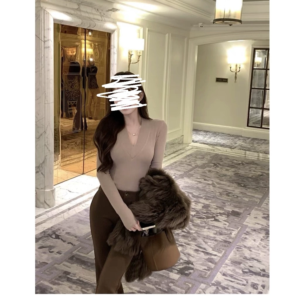 [Мус двухсторонний бархат] Осенняя и зимняя корейская текстурированная рубашка с длинными рукавами