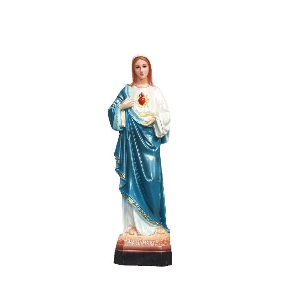 50cm transfronterizos de la Virgen del Sagrado Corazón de la Virgen María Mirando la Estatua de la Estatua de la Iglesia Decoración de la Estatua de la Personaje Principal Salón